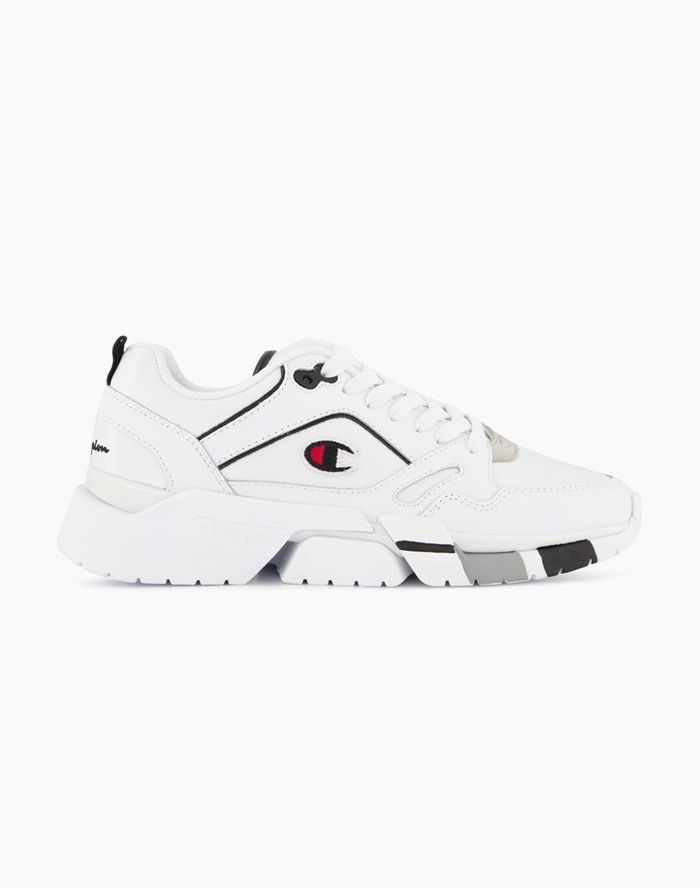 Champion Lander Leather White Sneakers Womens - South Africa IHFEVK794